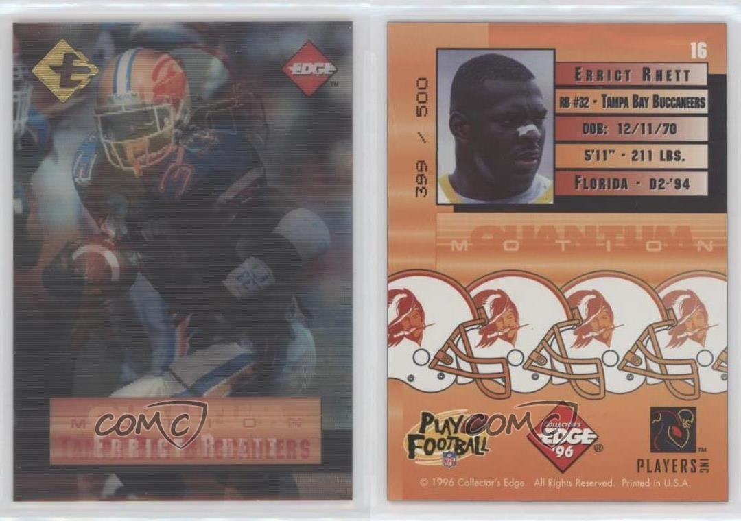 1996 Collector’s Edge Shop at Home Buyer Incentive /500 Errict Rhett #16 0l2