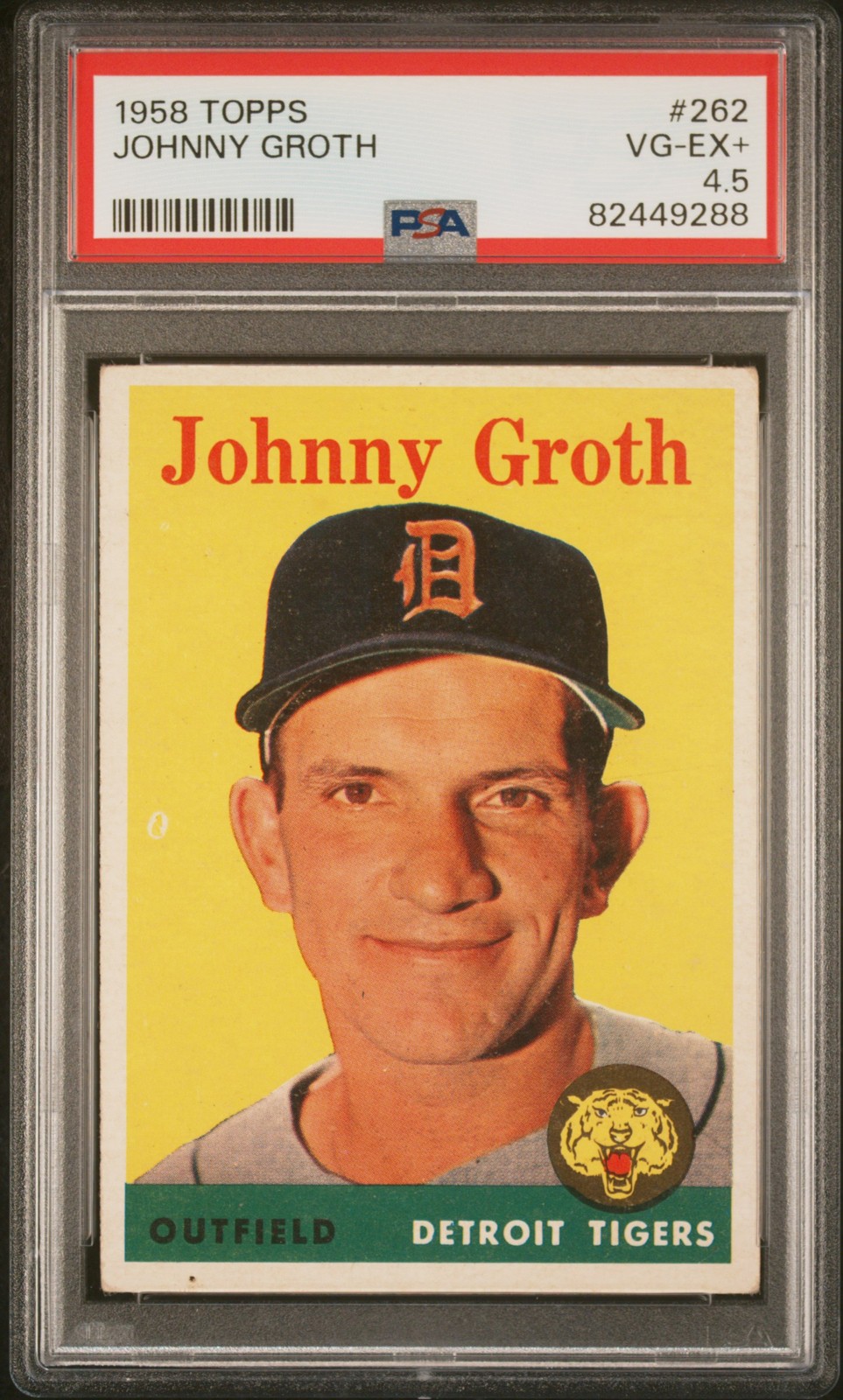 1958 TOPPS #262 JOHNNY GROTH PSA 4.5