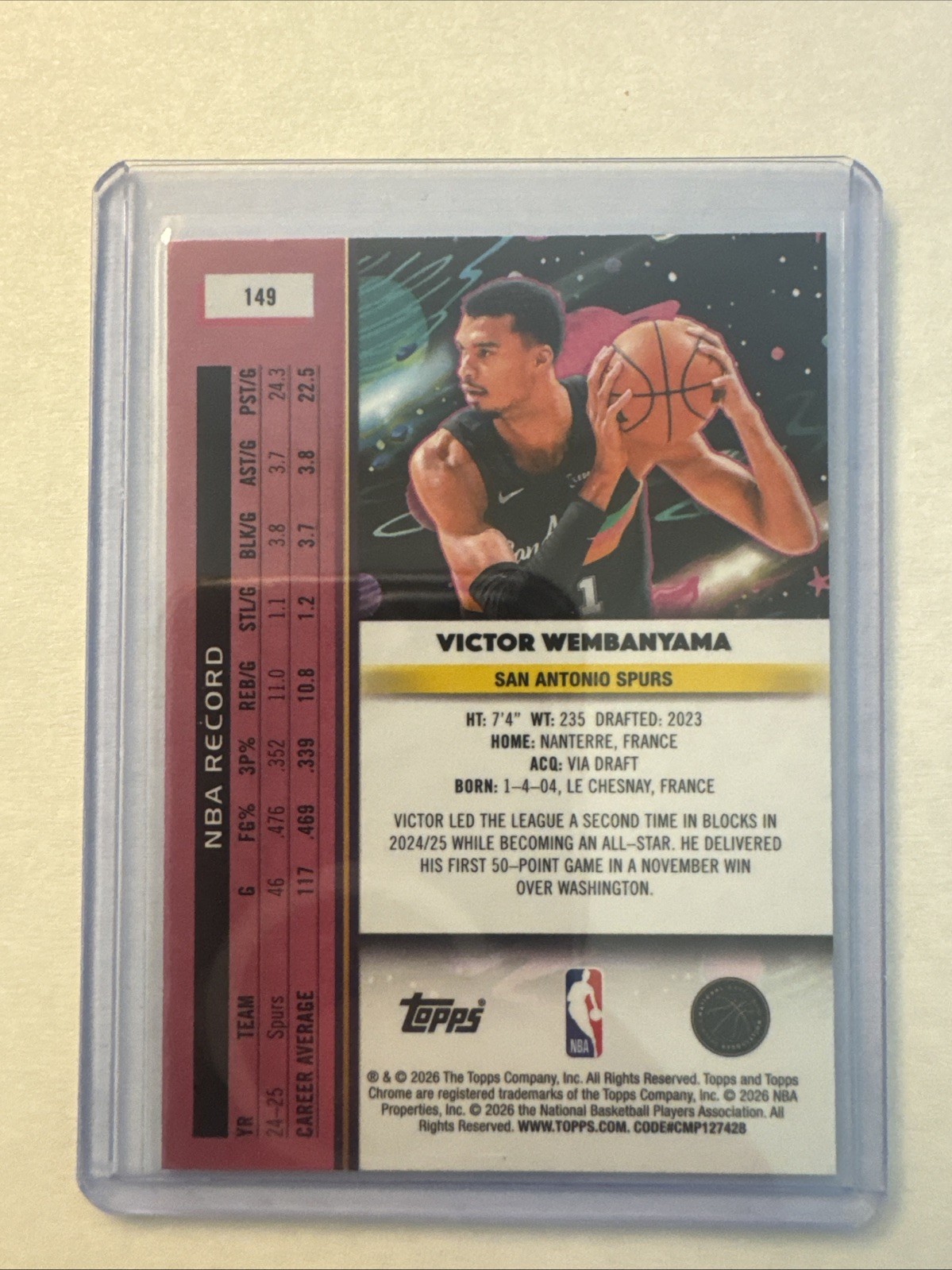 2025-26 Topps Chrome Cosmic Victor Wembanyama #149