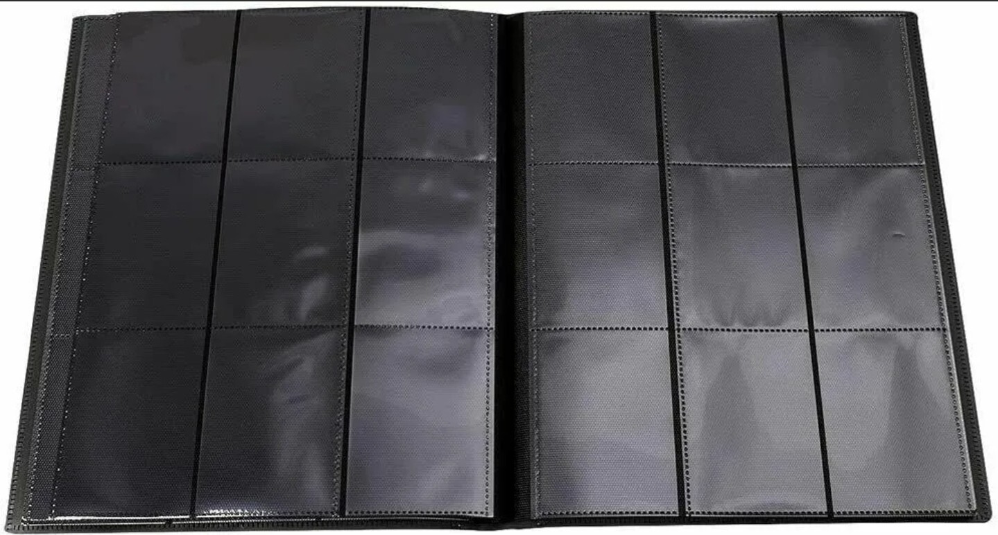 Trading Card Binder – 9 Pocket 360 Cards holder | Sports | TCG | Elastic | Black