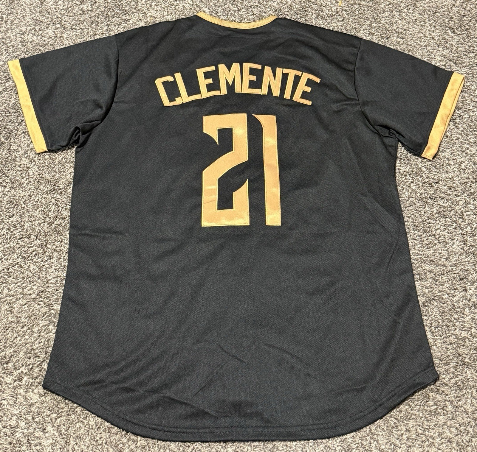 NEW Roberto Clemente Jersey Sewn Men’s XL #21 Black