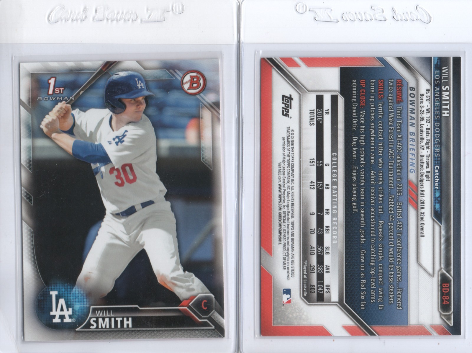 WILL SMITH 2016 2017 Bowman Draft / Chrome Options *READ*
