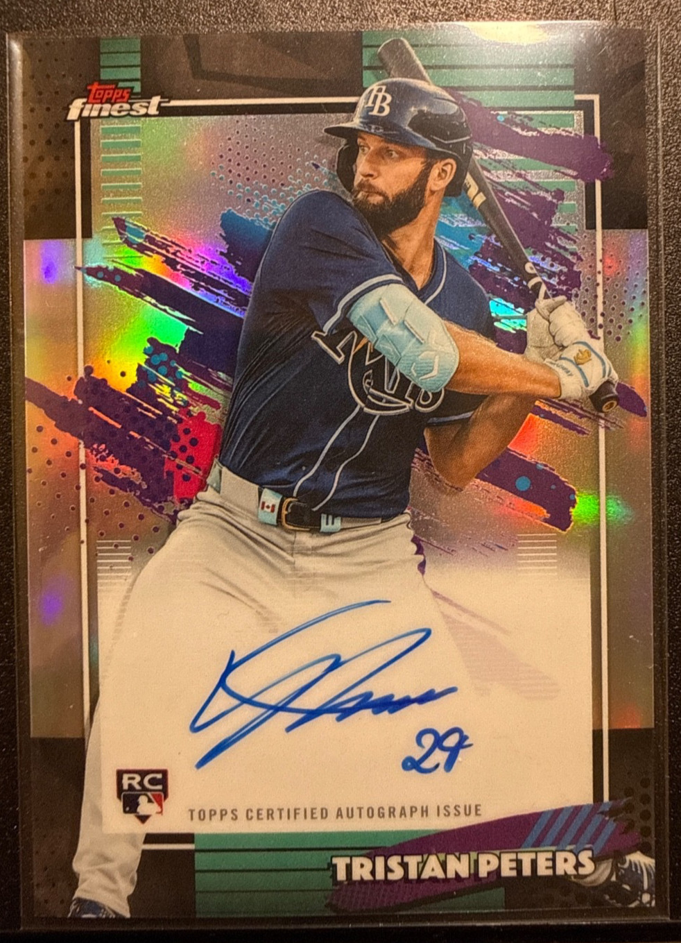 Topps Finest 2026 Tristan Peters Tampa Bay Rays Rookie Auto FA-TP