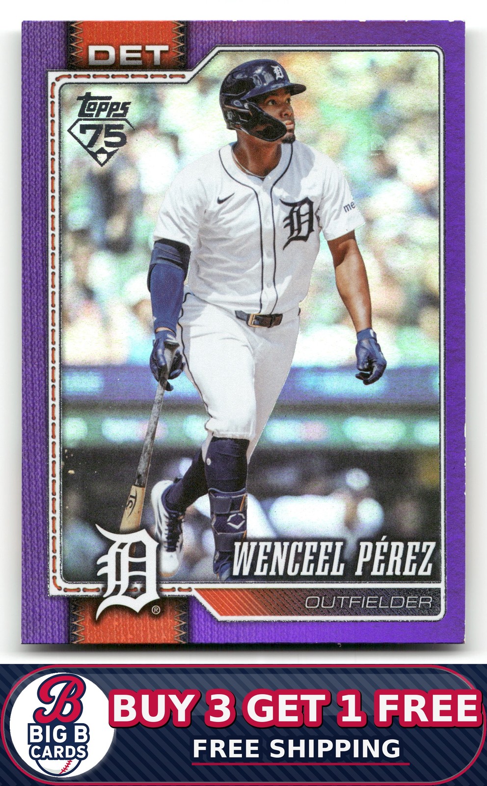 2026 Topps Series 2 Wenceel Pérez #682 Purple Rainbow Foil SN Detroit Tigers