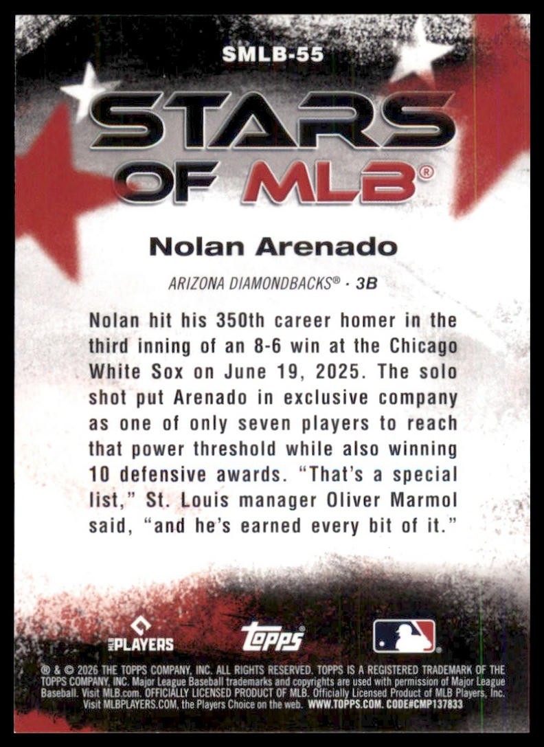 2026 Topps Series 2 Nolan Arenado Stars of MLB #SMLB-55
