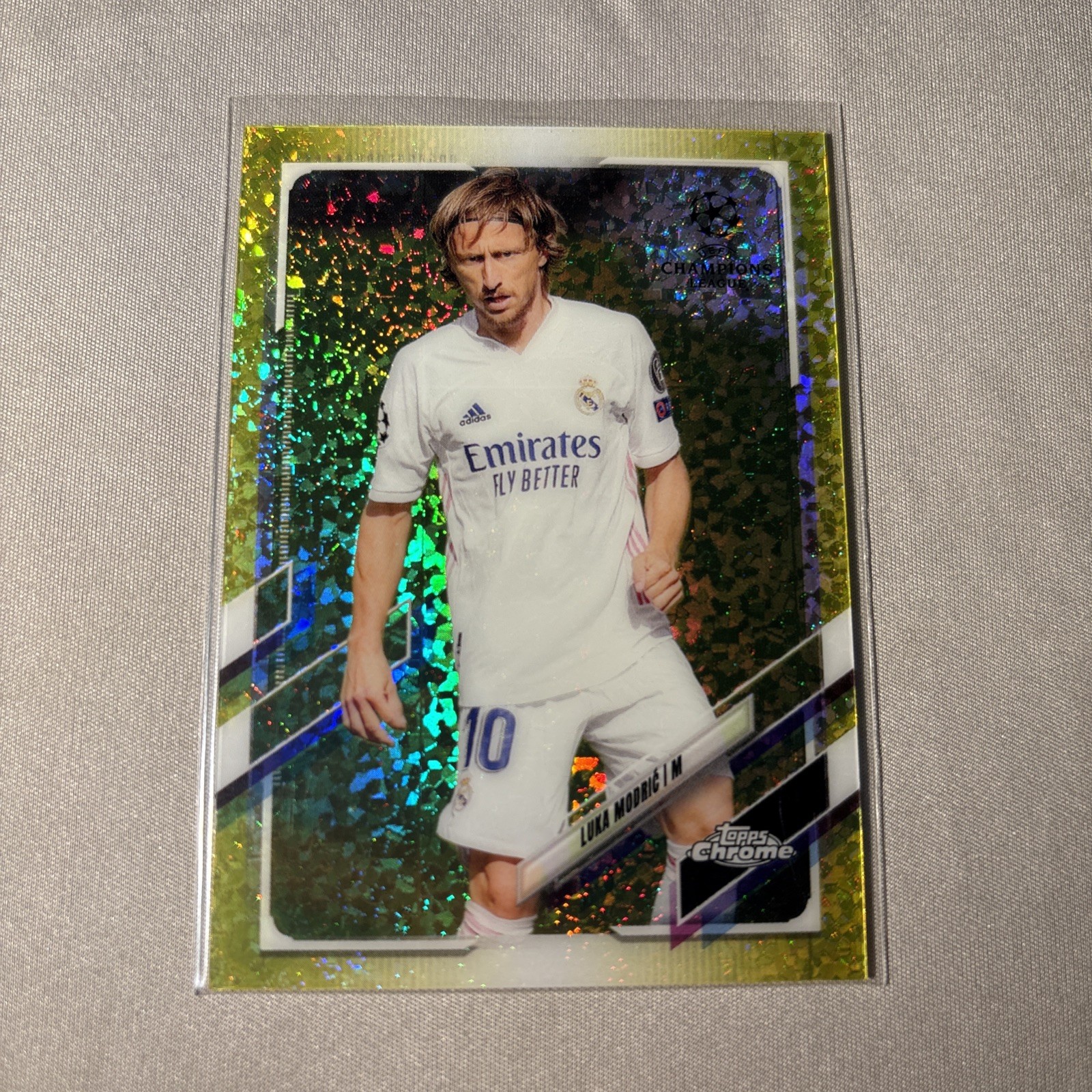 2020-21 Topps Chrome UCL Luka Modric #75 Yellow Mini Diamond Refractor /299