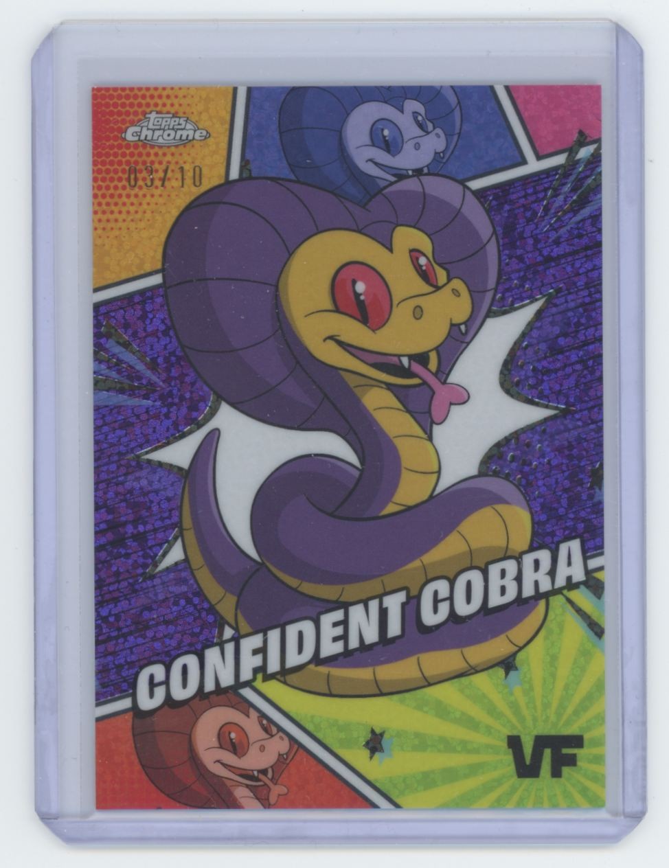 2025 Topps Chrome VeeFriends Manga Speckle Confident Cobra /10 #MSS-55 Purple
