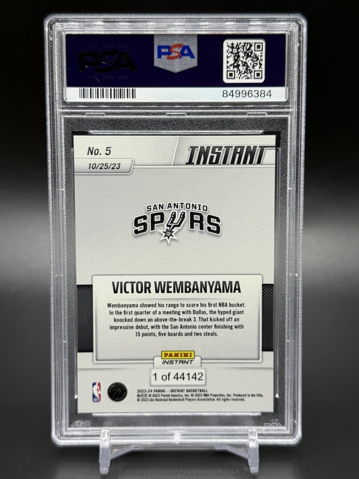 2023-24 Panini Instant – Victor Wembanyama #5 /44142 (RC)