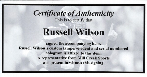 Russell Wilson Signed 24×36 Costacos Brothers Poster Seattle Seahawks RW Holo