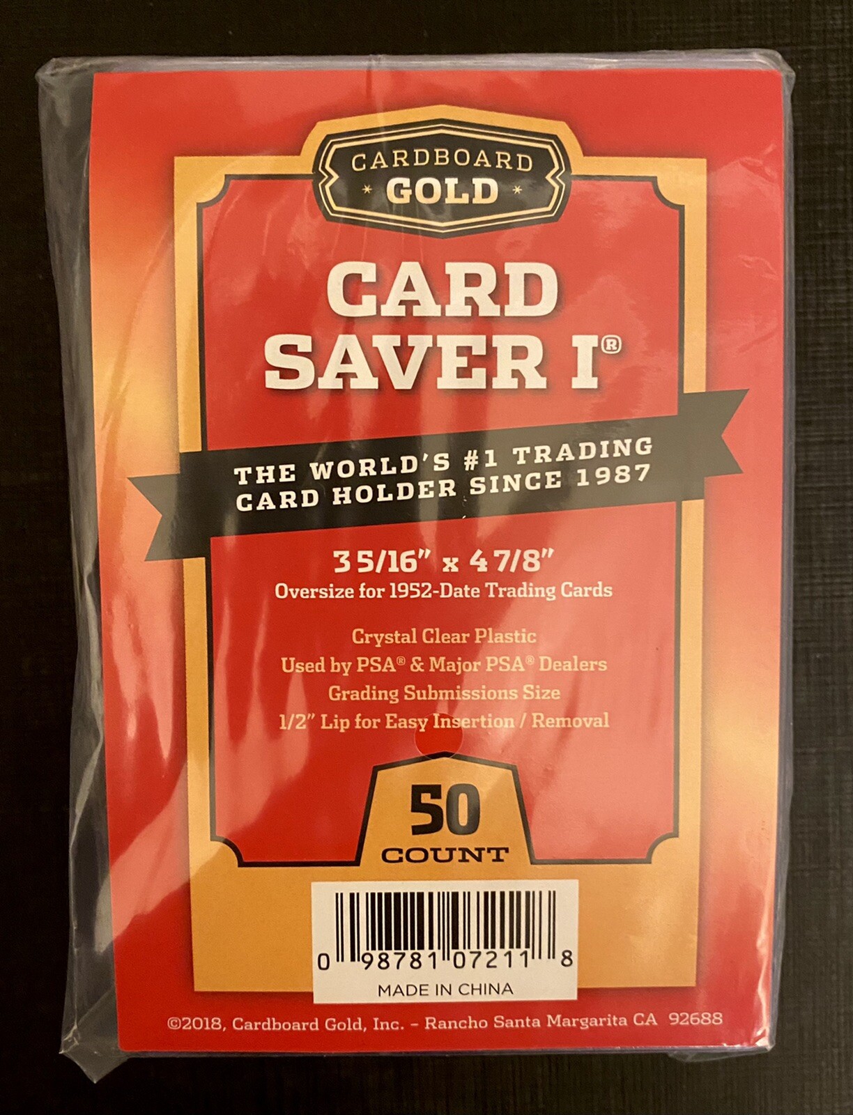 50 Ct Card Saver 1 I CS1 Cardboard Gold PSA BGS Semi-Rigid Grading Card Holders