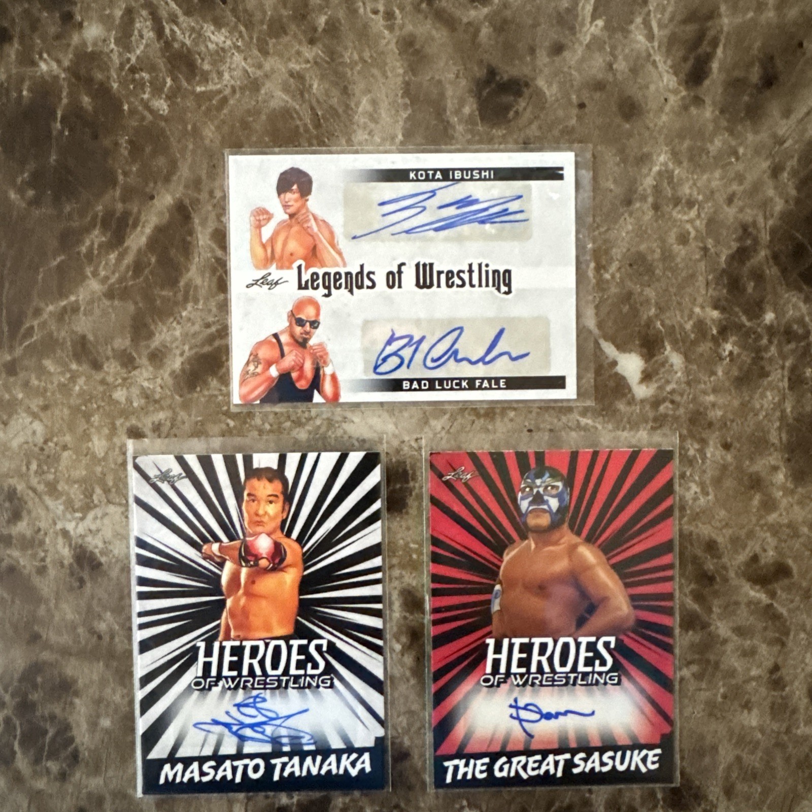 Leaf Heroes Of Wrestling 3 Card Auto Lot Kota Ibushi Great Sasuke Masato Tanaka!
