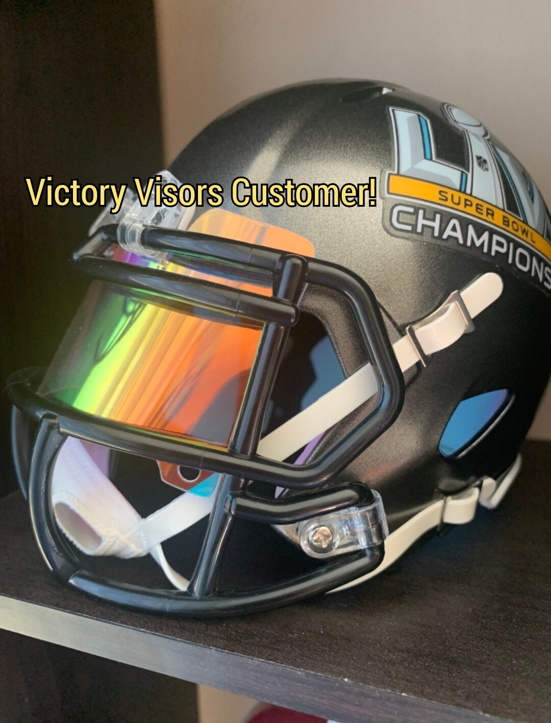 Chrome Mirror Mini Football Helmet Visors (*Flat Style*) FLEXIBLE & DURABLE