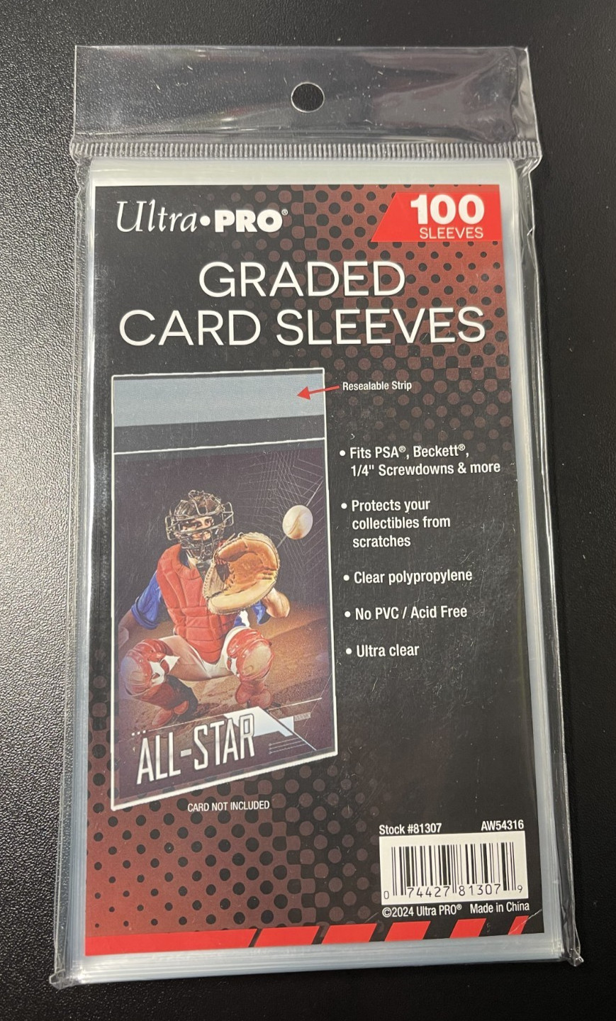 Ultra Pro Graded Card Sleeves 100 Sleeves Resealable Bag