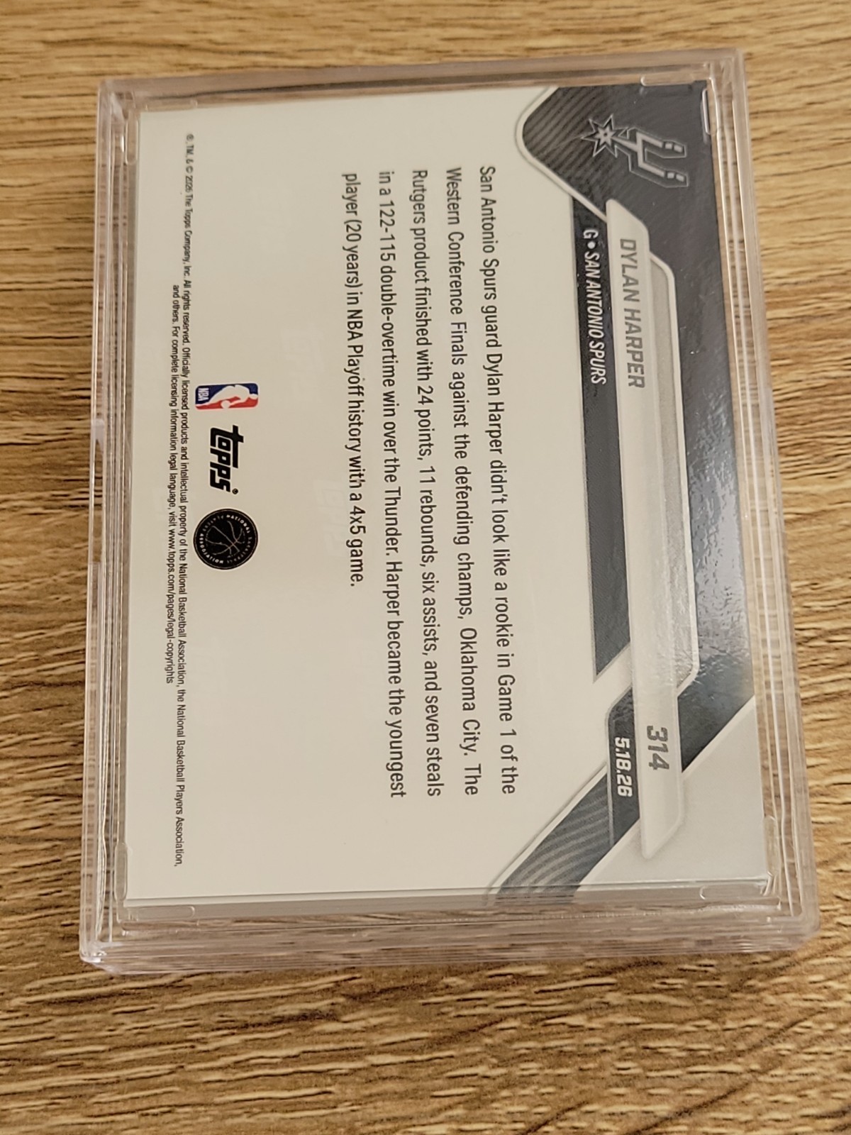 Dylan Harper 2026 Topps Now Youngest In NBA Playoff History With 4×5 Game #314