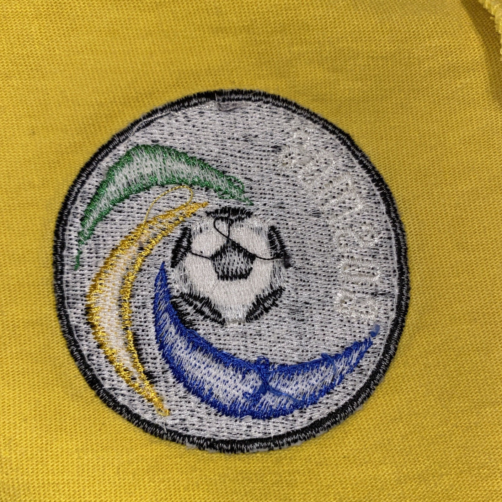 New York Cosmos Retro Rep Football Soccer Toffs Mens Large Yellow Polo Shirt EUC