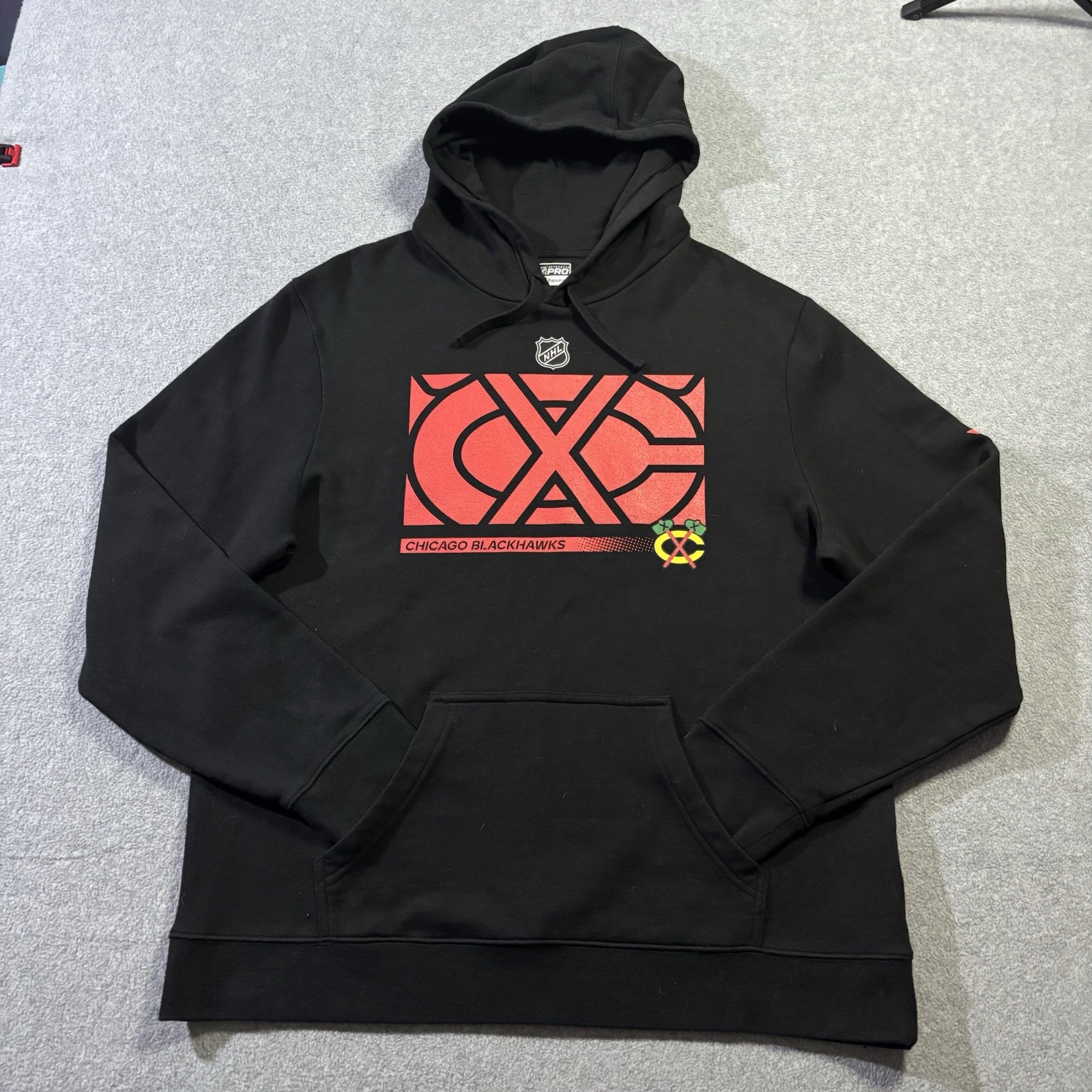 Fanatics Authentic Pro Chicago Blackhawks Men’s XL Black Pullover Hoodie NHL