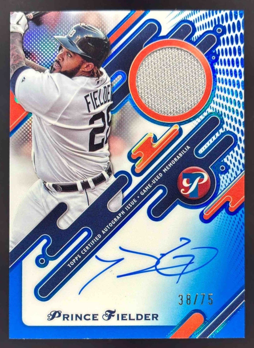 2025 Topps Pristine Prince Fielder Pieces Auto Relic Blue /75 PPAR-PF MEM Tigers