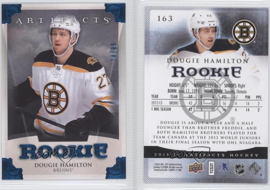 2013 Upper Deck Artifacts Rookies Sapphire 24/85 Dougie Hamilton Rookie RC 0c3