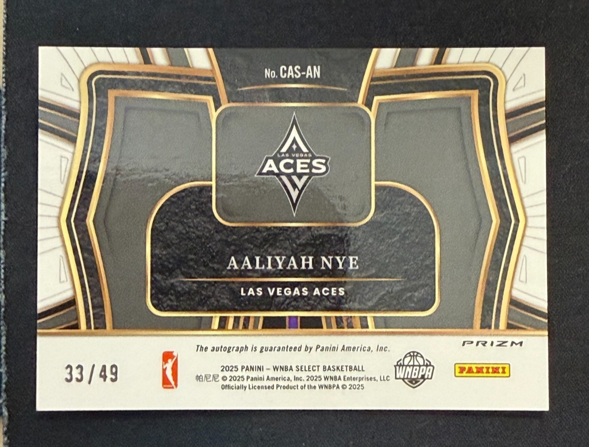 2025 Panini Select WNBA #CAS-AN Aaliyah Nye RC Auto Courtside Action /49