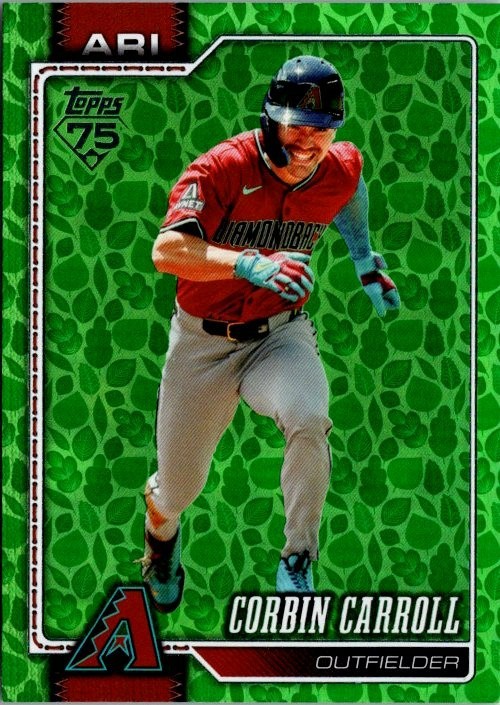 2026 Topps Series 1 Corbin Carroll #314 Holiday Green Foil D-backs