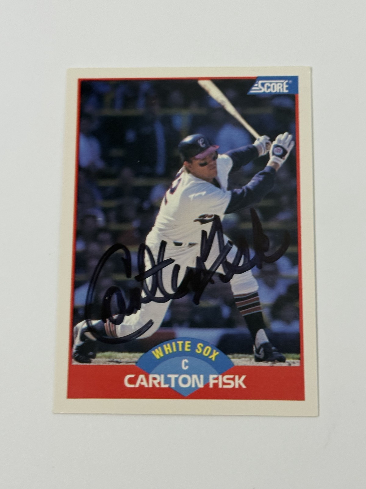 1989 Score Autographed Vintage Carlton Fisk White Sox HOF