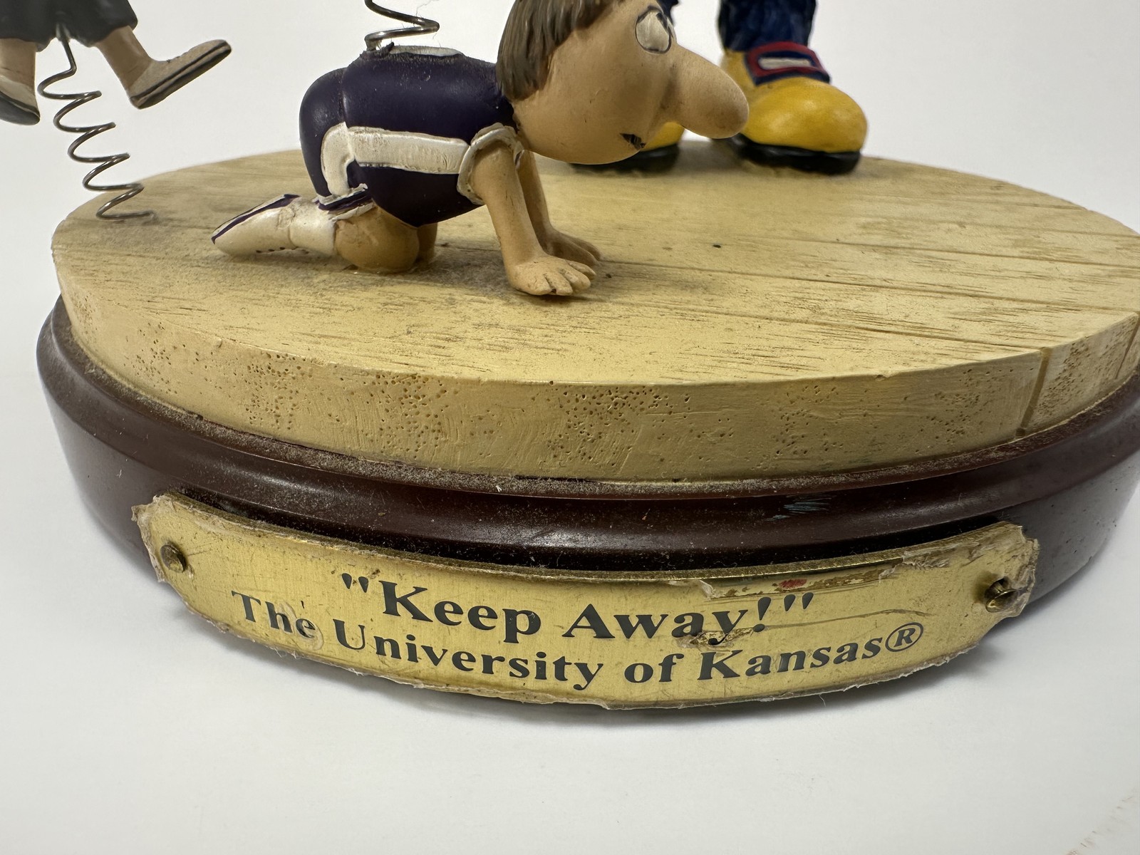 KU Jayhawk Keep Away Basketball Figurine Memory Company Rival Mascots Statue