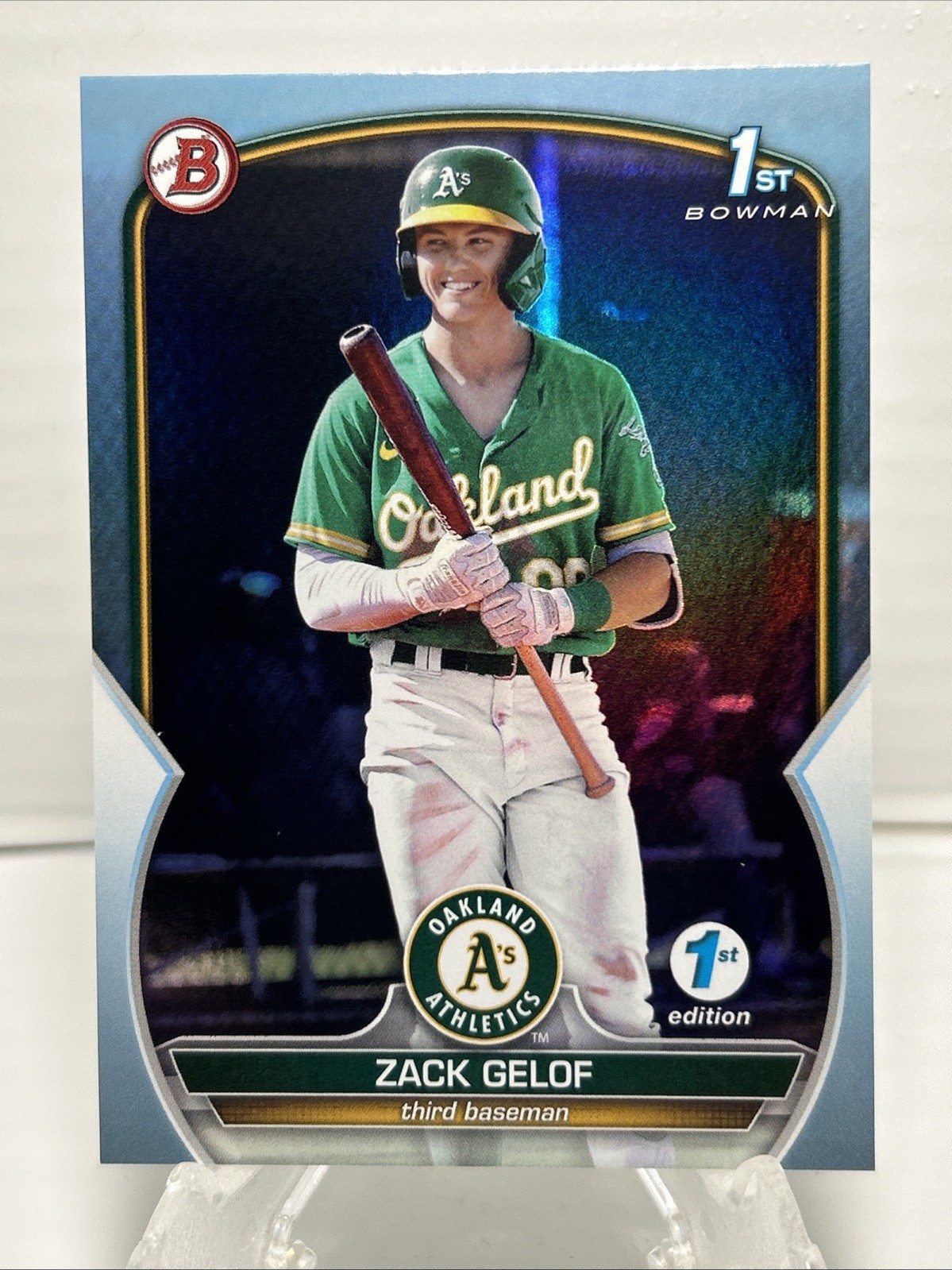 2023 Bowman 1st Edition – Zack Gelof #BPPF-1 Sky Blue Foil (RC)