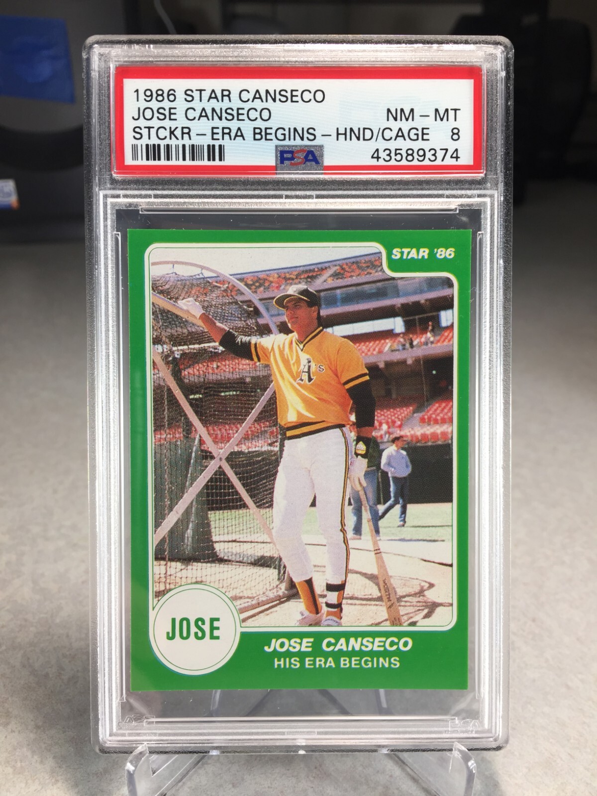 1986 Star Sticker Jose Canseco Rookie – PSA 8 POP 3 (only 4 graded higher)