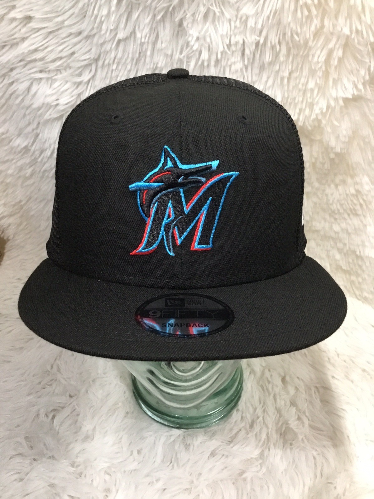 MIAMI MARLINS 9FIFTY Mesh SnapBack Black Adjustable NEW ERA