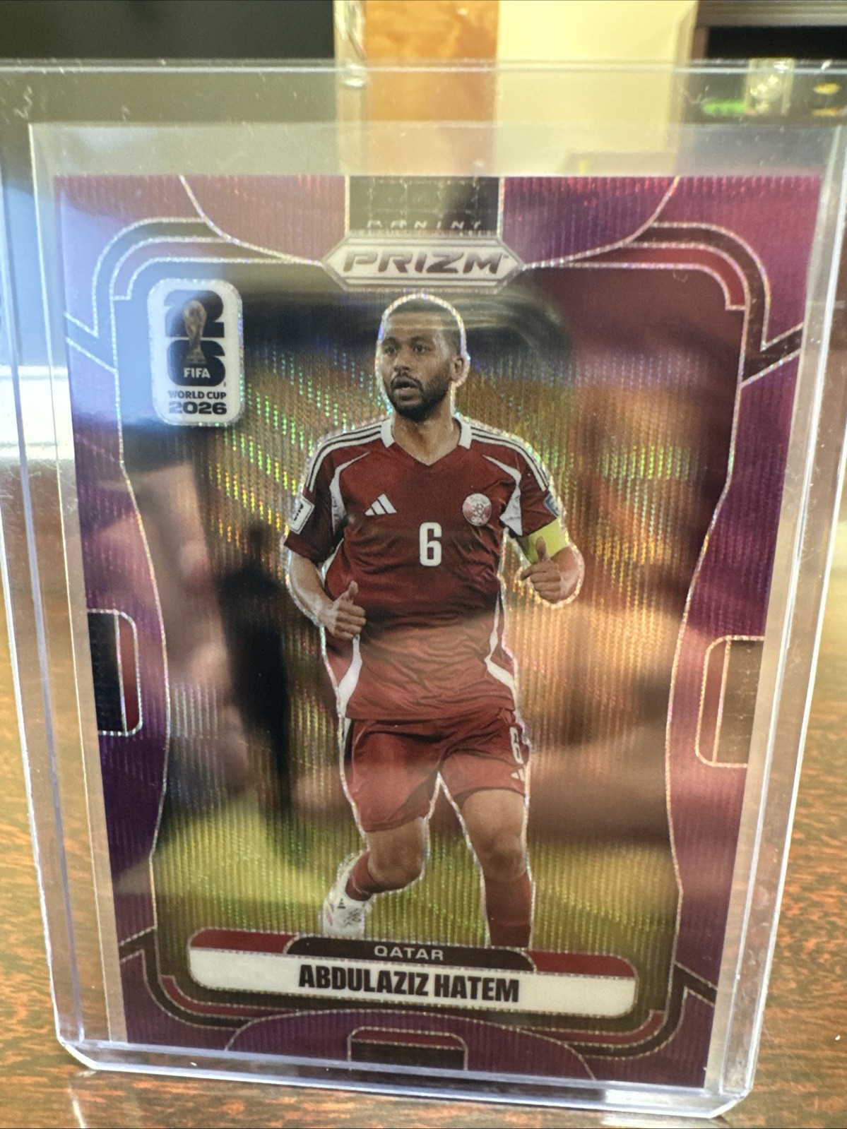 Panini 2026 Prizm FIFA World Cup Abdulaziz Hatem #380 Purple Prizm /95 Qatar