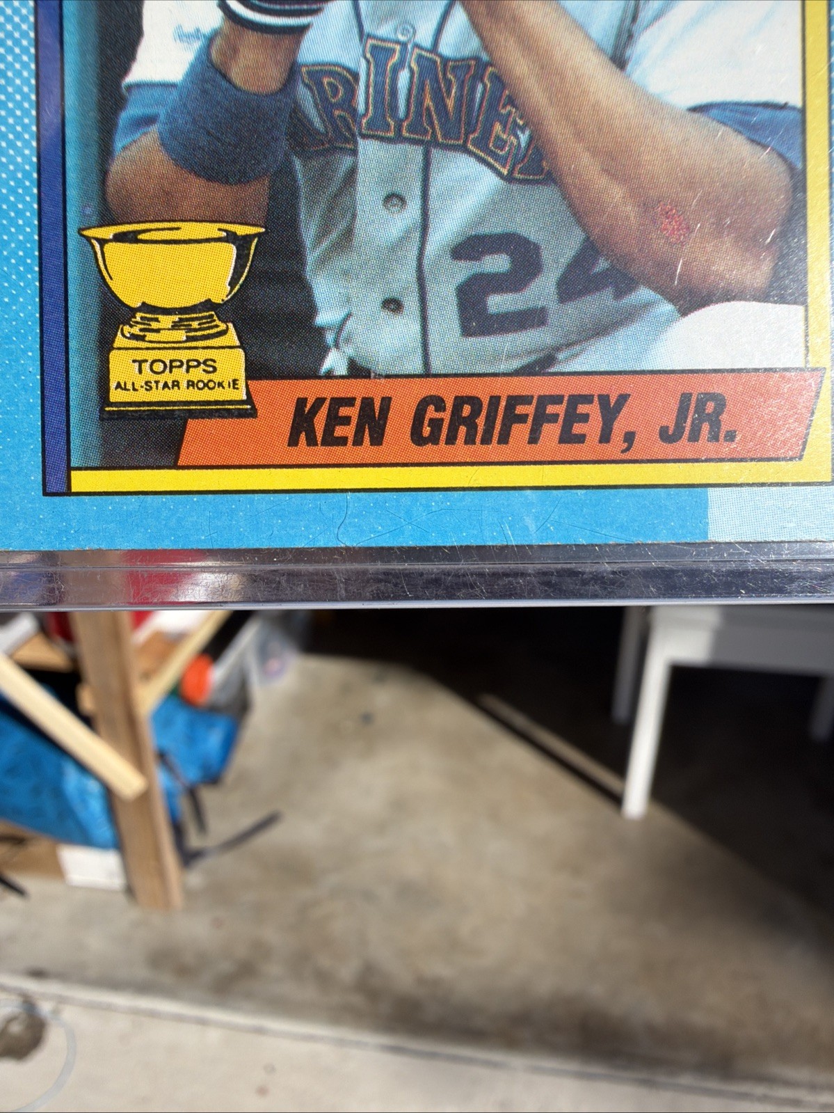 Topps Ken Griffey Jr. All-Star Rookie Mariners 1990 #336 Bloody Scar Variant!