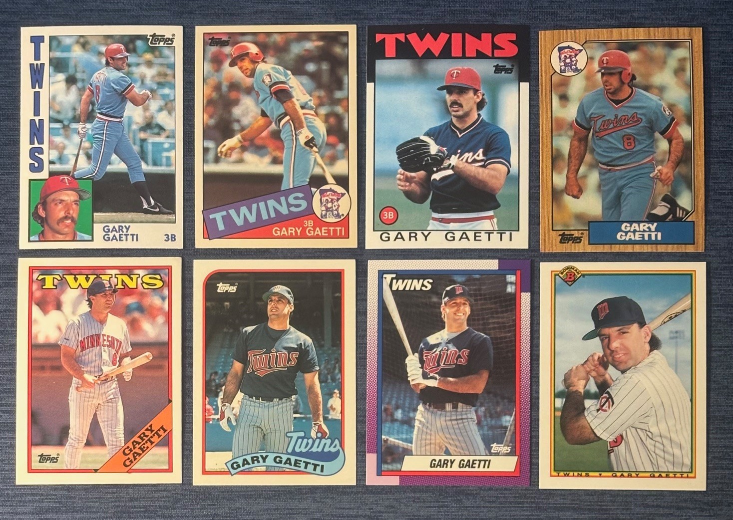 TOPPS TIFFANY – GARY GAETTI – 8 CARD LOT – 84-85-86-87-88-89-90-90B