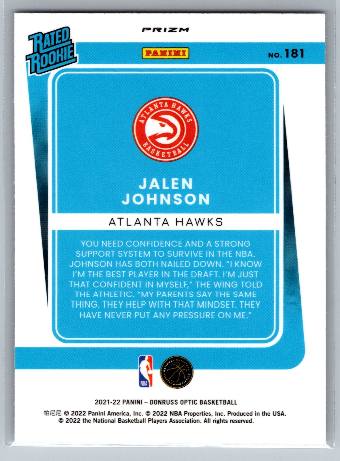 Lot of 16: 2021-22 Donruss Optic #181 Jalen Johnson Silver Pulsar Prizm Rookie