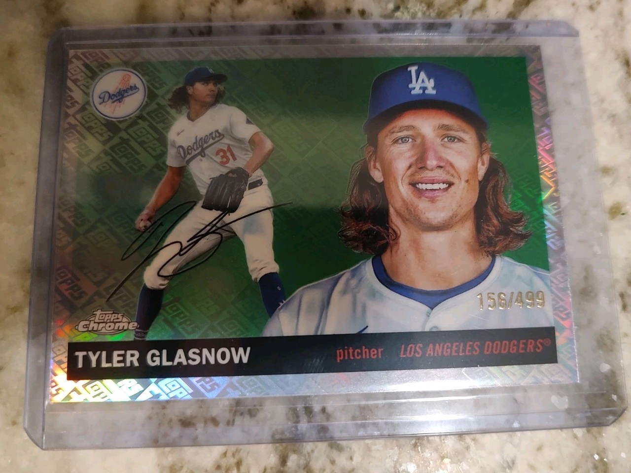 2025 Topps Chrome Platinum Tyler Glasnow Topps Logo Refractor /499 Dodgers #200