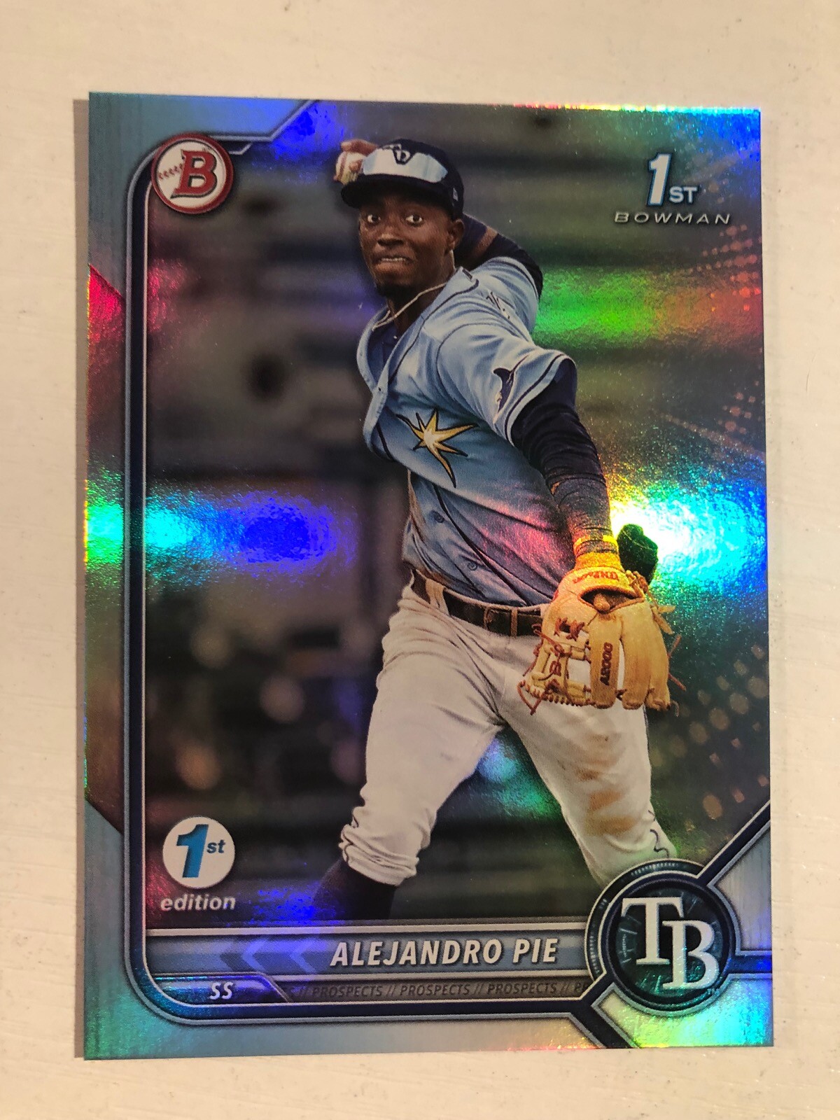 2022 Bowman 1st Edition Sky Blue Parallel Alejandro Pie Tampa Bay Rays BPPF-99