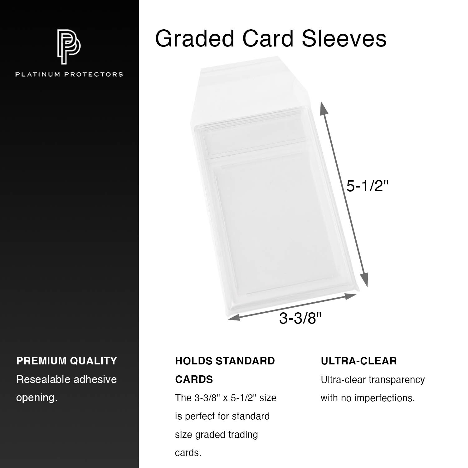 Platinum Protectors PSA Graded Card Sleeves Resealable Fits CGC TAG Graded Cards