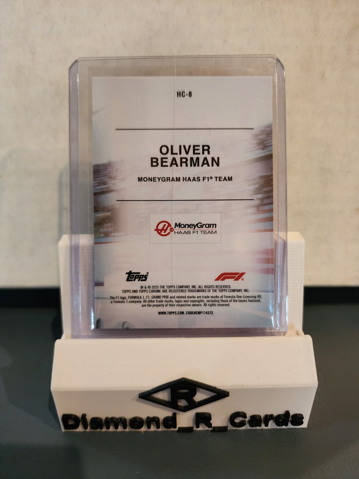 2025 OLIVER BEARMAN HELMET COLLECTION~TOPPS CHROME FORMULA 1 F1 ROOKIE RC~#HC-8