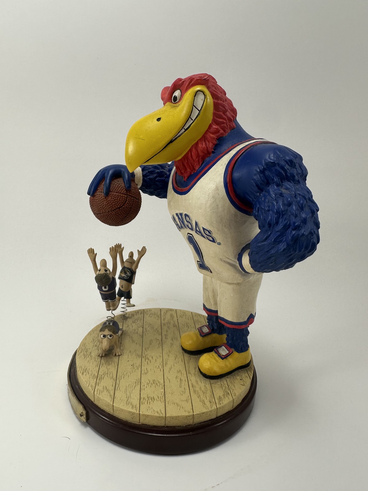 KU Jayhawk Keep Away Basketball Figurine Memory Company Rival Mascots Statue