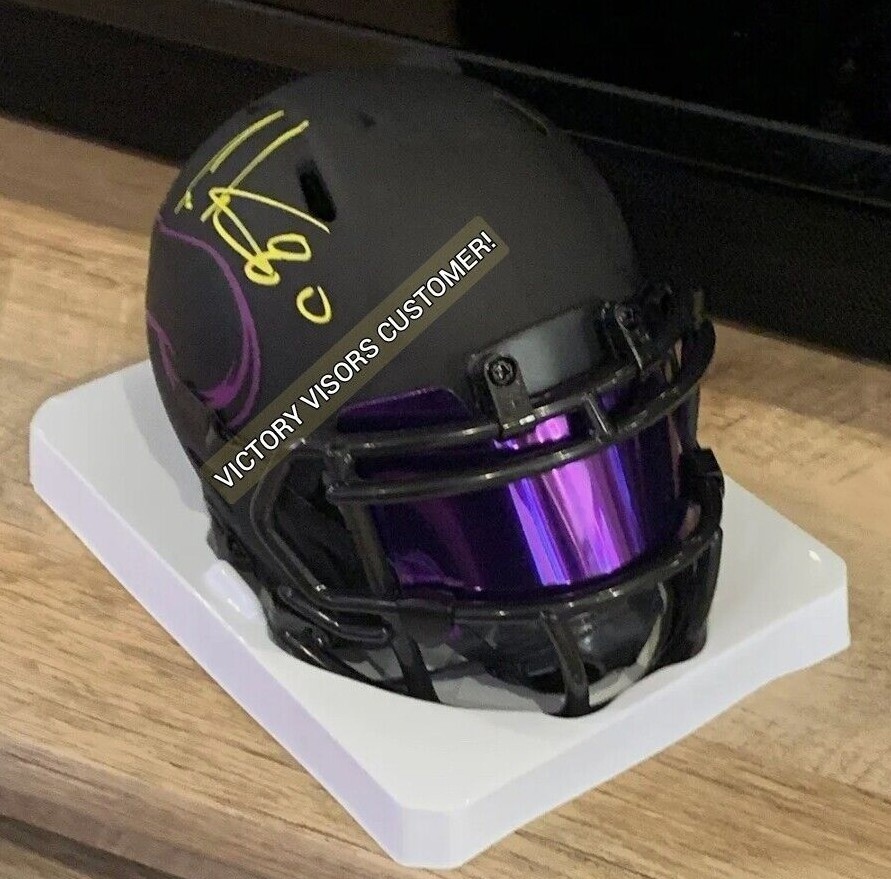 Chrome Mirror Mini Football Helmet Visors (*Flat Style*) FLEXIBLE & DURABLE
