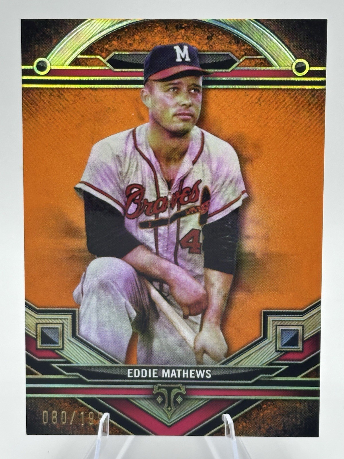 2024 Topps Triple Threads – Eddie Mathews #199 Amber /199 Braves