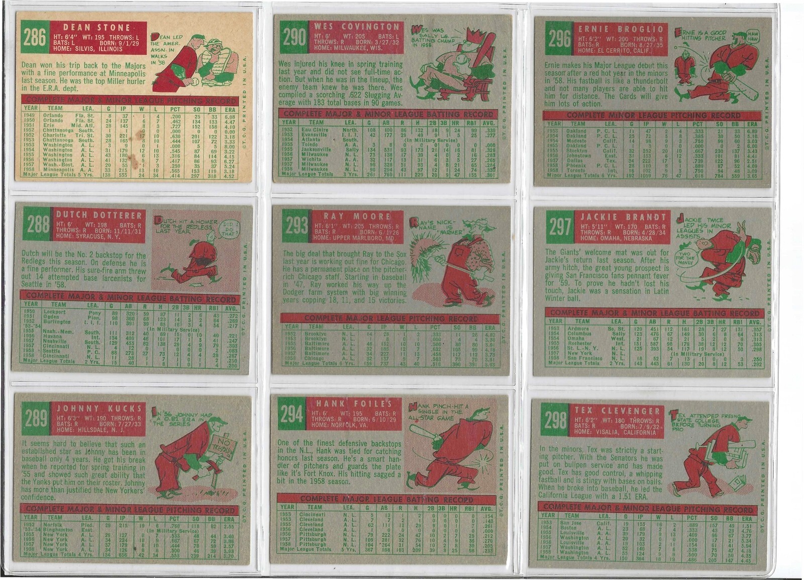 1959 TOPPS BASEBALL CARD SINGLES (205-323) $1.50+ w/ discount