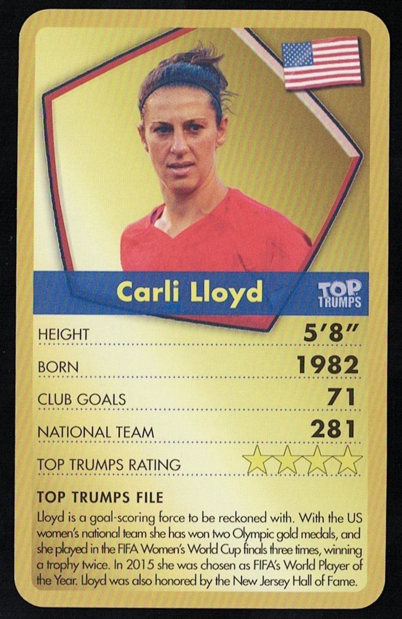 CARLI LLOYD -2020 TOP TRUMPS “STARS OF WOMEN’S SOCCER” Card- UNITED STATES