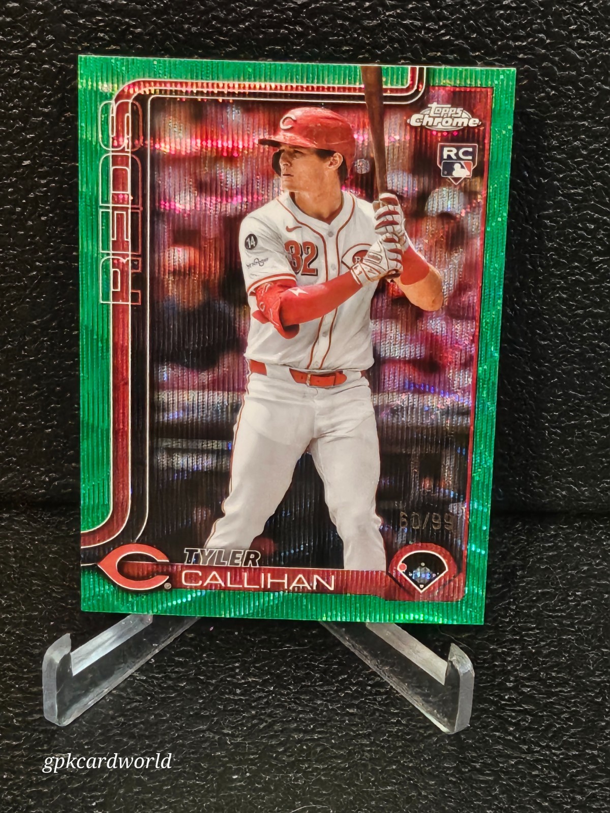 2025 TOPPS CHROME UPDATE TYLER CALLIHAN GREEN WAVE 60/99 CINCINNATI REDS