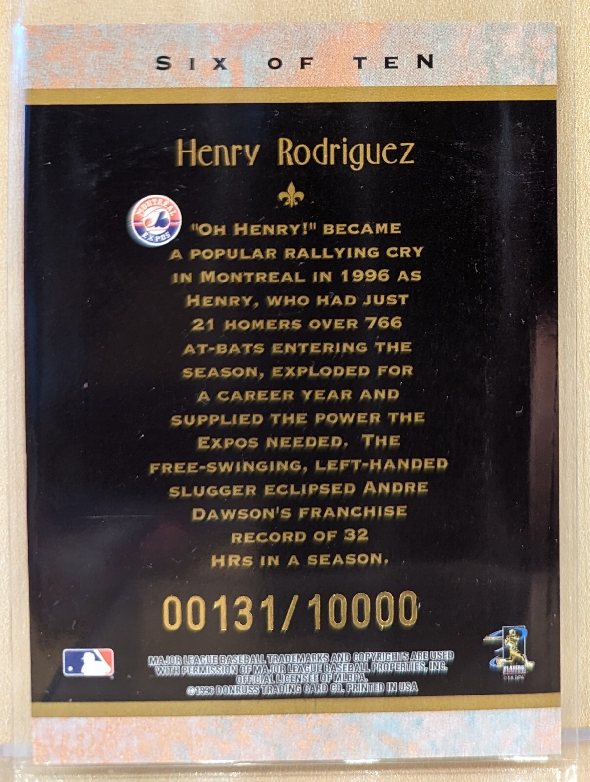 1997 Donruss DIAMOND KINGS CANVAS #6 Henry Rodriguez RARE PARALLEL INSERT /500