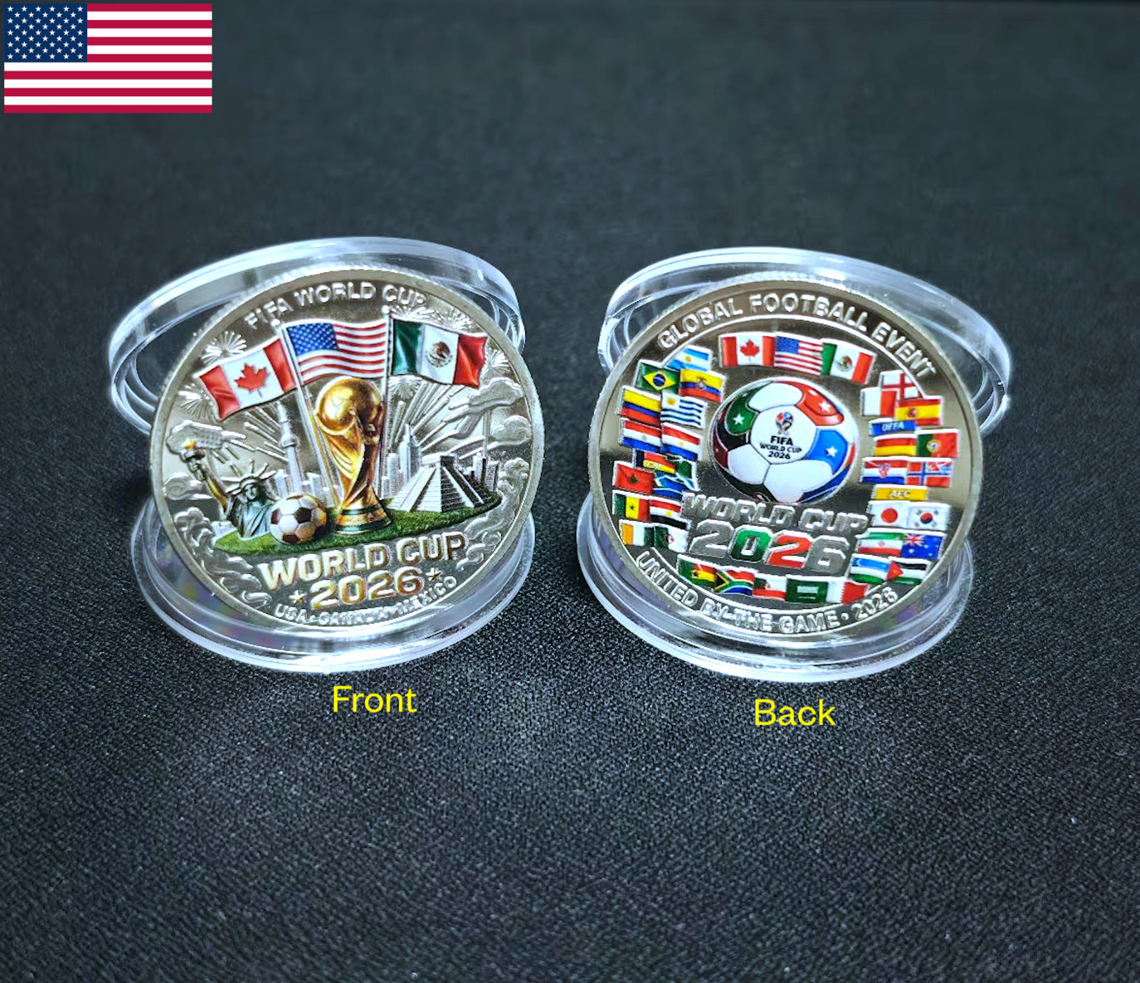 FIFA World Cup Commemorative Coin 2026 US Canada Mexico Football LIMITED EDITION