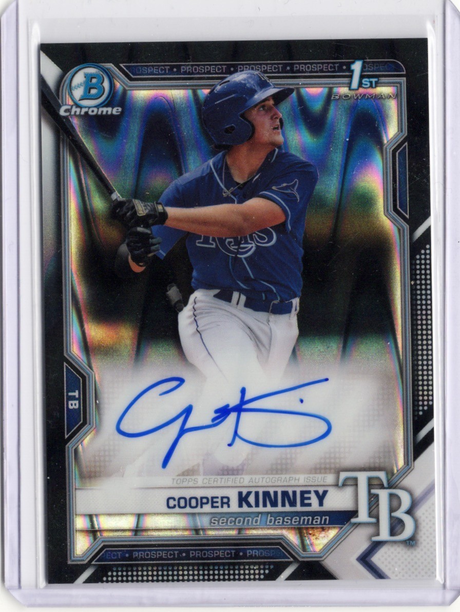 2021 Topps Bowman Chrome Auto Cooper Kinney 1st #CDA-CK Rays Black Raywave SP