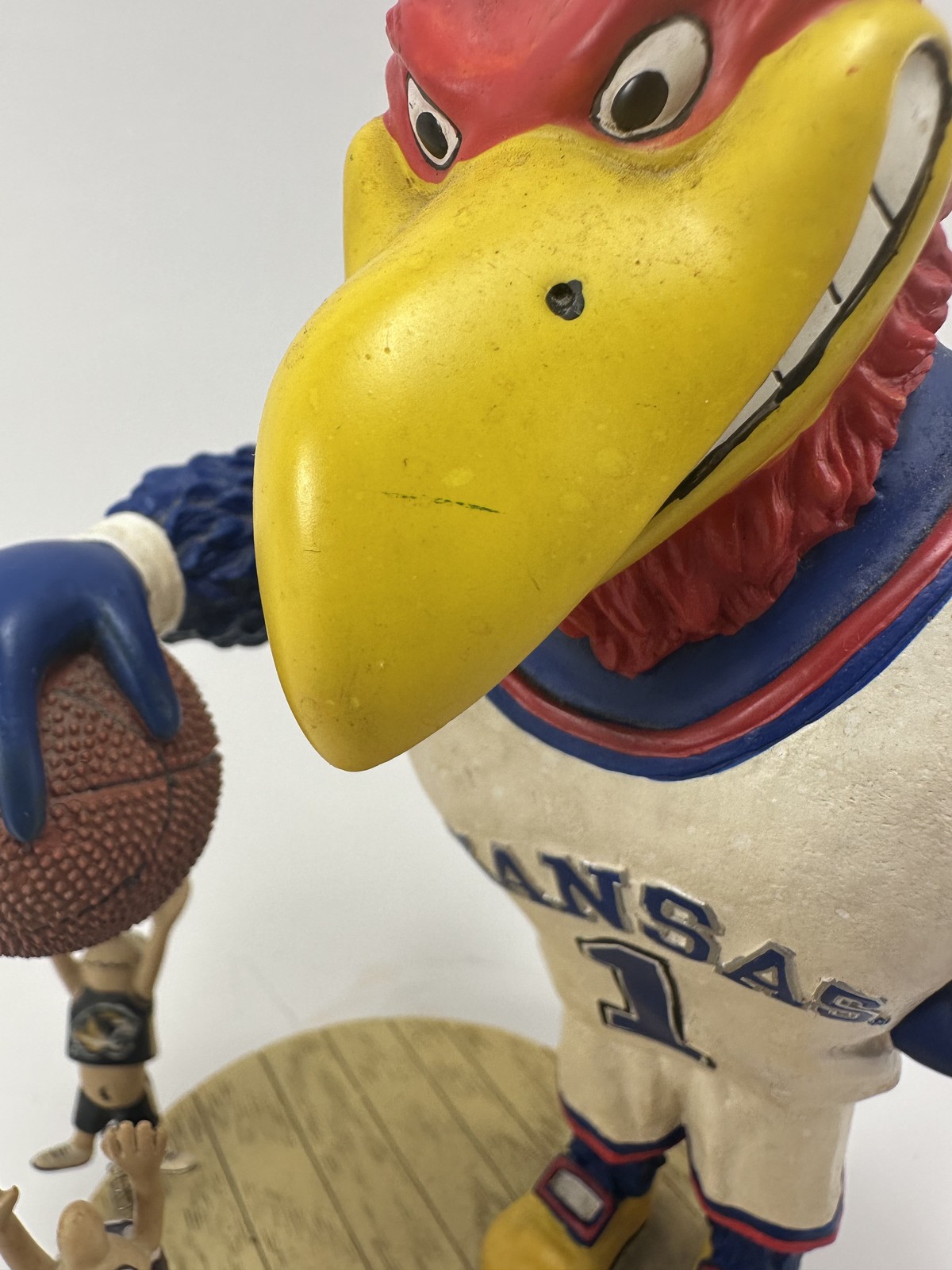 KU Jayhawk Keep Away Basketball Figurine Memory Company Rival Mascots Statue
