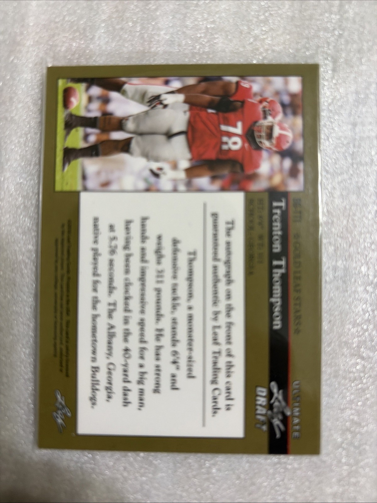 2017 Leaf Ultimate Draft – 1992 Gold Leaf Stars Autographs Trenton Thompson…