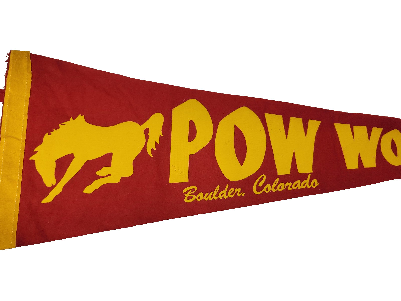 1950’s 60’s Boulder Colorado CO Pow Wow Days Banner Flag Pennant 26″ x 9″