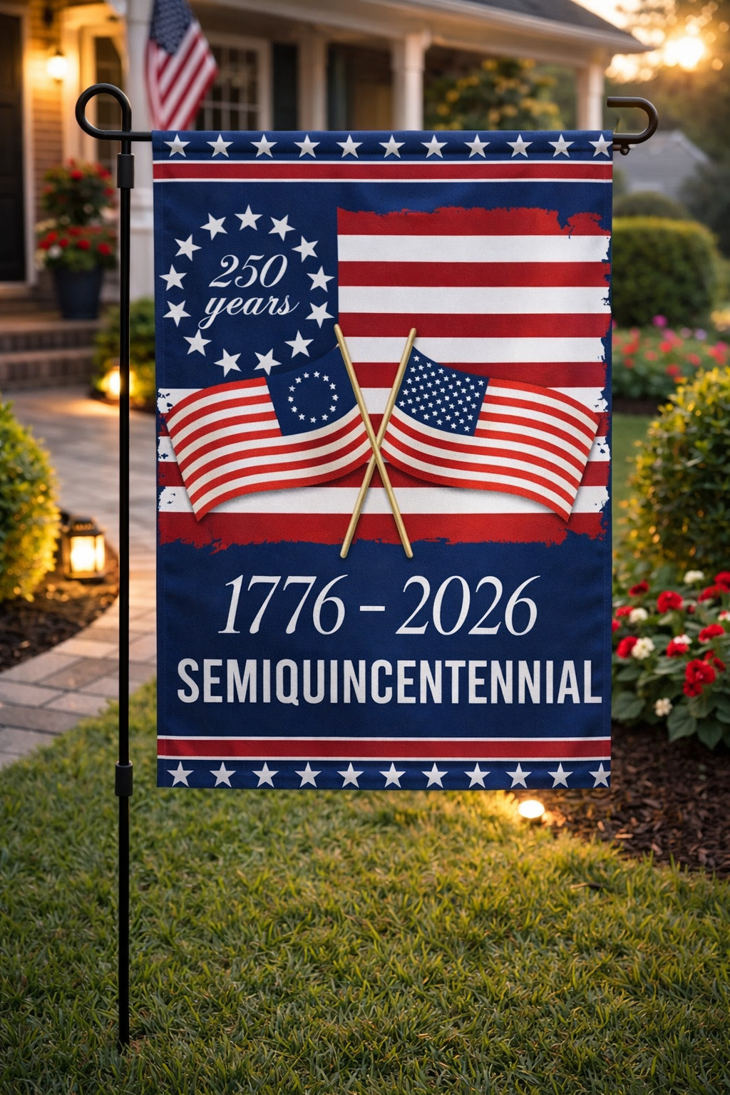 America 250th Birthday Garden Flag, 250 Years American Banner, 1776-2026 Anniver